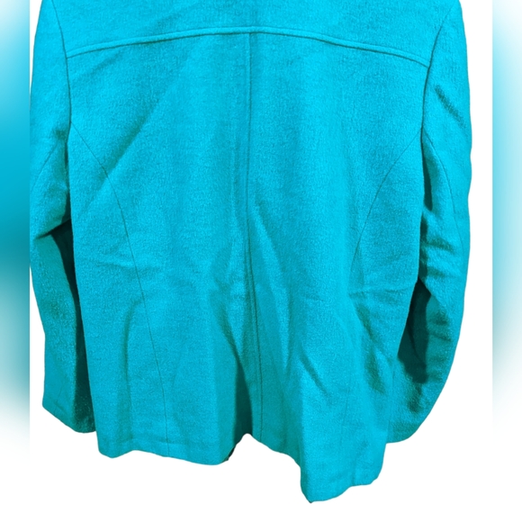 GW Division of Graff Vintage 80's Wool Blend Blazer Size 16 Teal - Picture 3 of 8